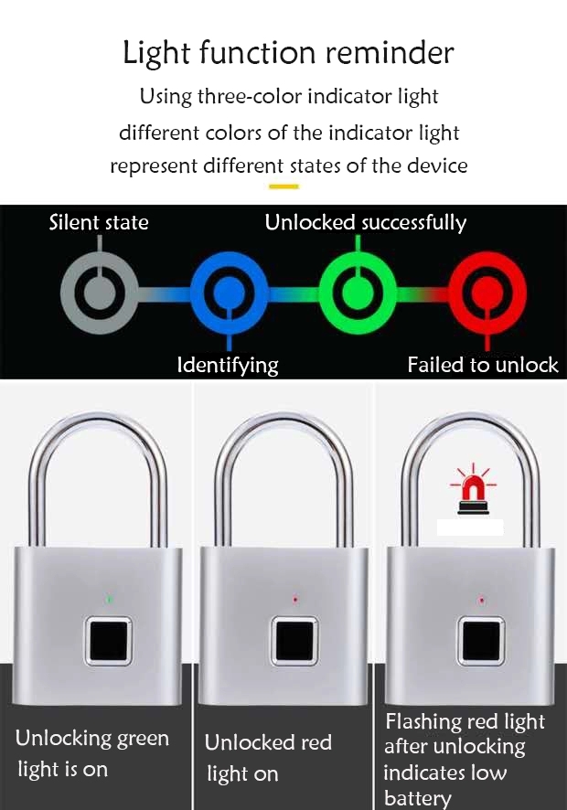 Anti Theft Fingerprint Door Lock Keyless Smart Lock Fingerprint Padlock