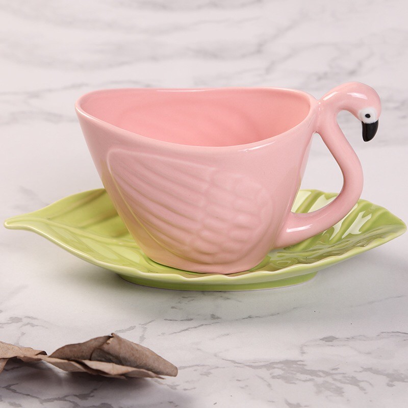 Ceramic Tableware Animal 130CC Flamingo Tea Set