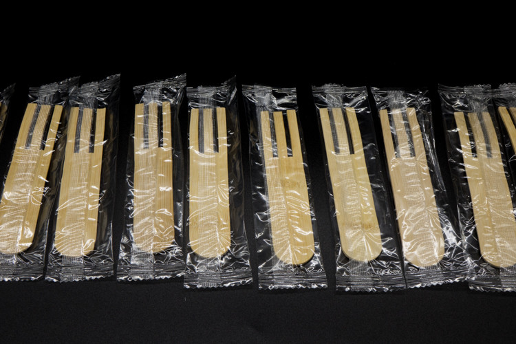 Natural Bamboo Knives Forks And Spoons Set Biodegradable Eco Friendly