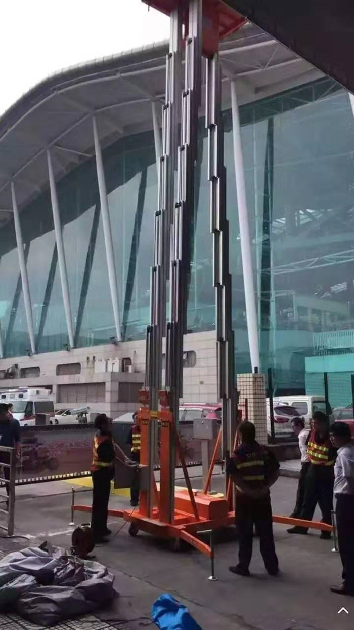 Aluminum Alloy Triple Mast Aerial Work Platform Explosion Proof Safety Valves