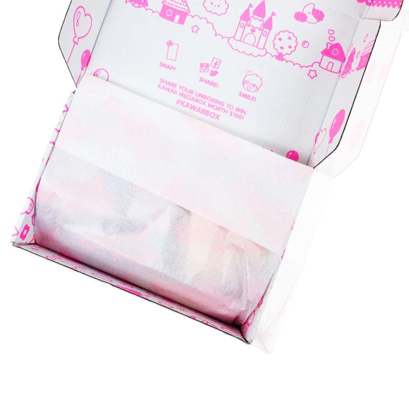 Custom Customizable Retail Flat Diecut Pack Fancy Corrugated Kraft Packaging Kawaii Mailer Boxes