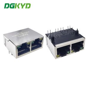  DGKYD312Q106AB2A4DN Multi-Port 1X2 RJ45 Network Connector Ethernet Transformer Gigabit Integrated Filter With Light Manufactures