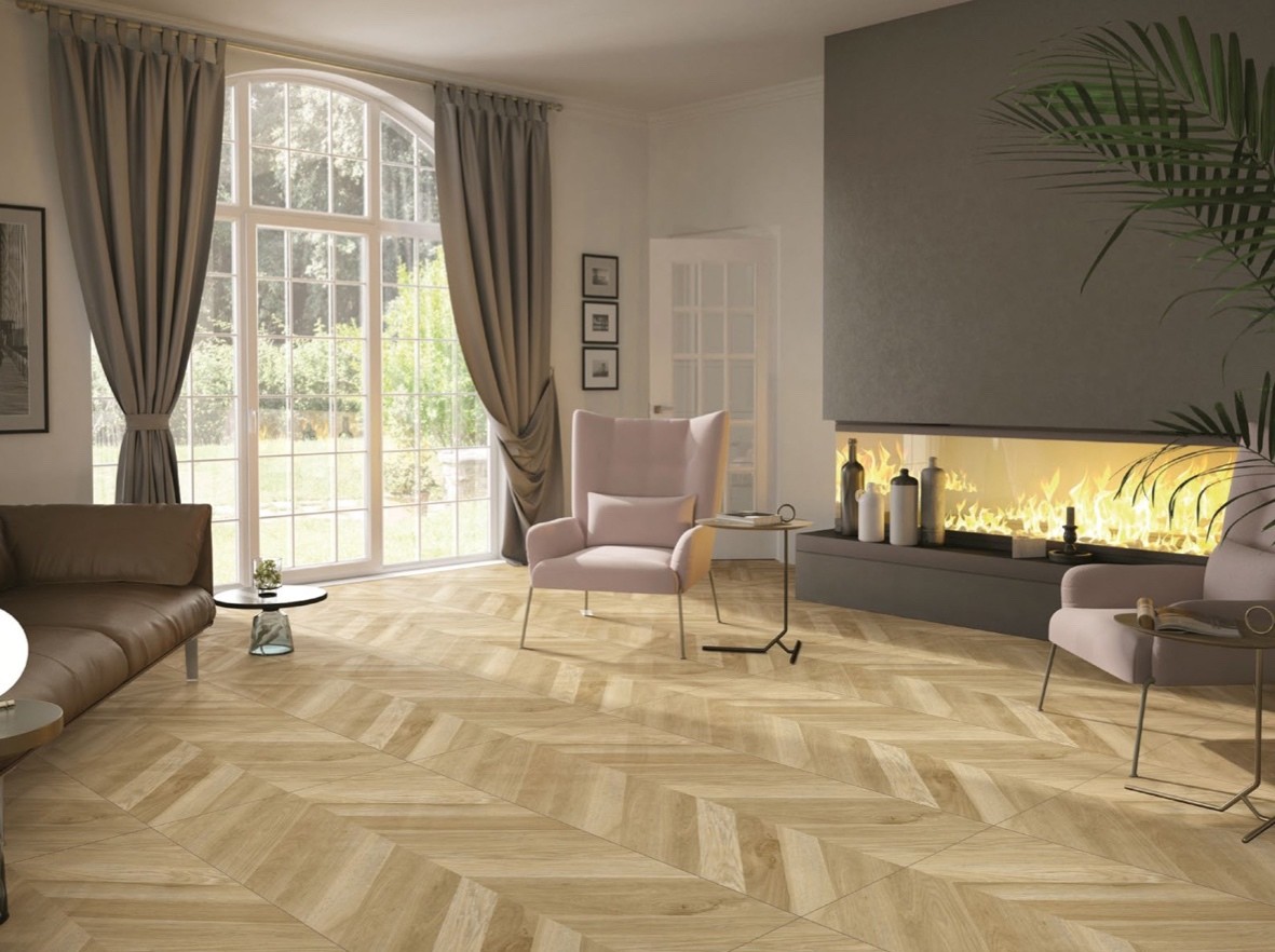 Eco-Friendly Wooden Porcelain Tiles 600x1200mm For Bathroom And Inside Floor Tile Yellow And Brown