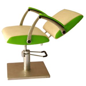 China Green Reclining Backrest Salon Style Chairs Aluminium Armrest With 23.5 Width on sale