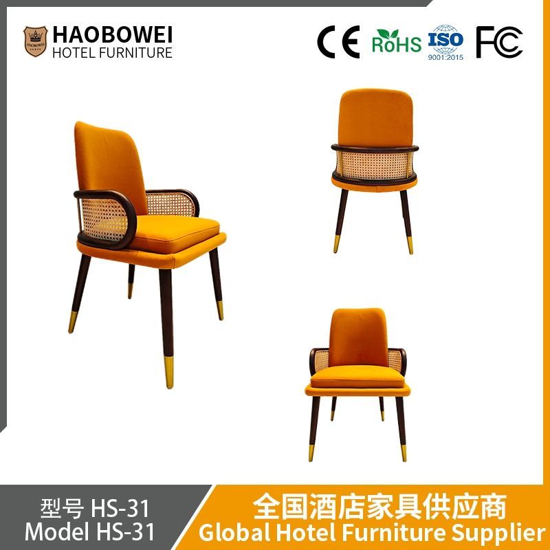 Retro Western Restaurant Cane Chairs Southeast Asian Themed Restaurant Tea Restaurant Wall-Mounted Solid Wood Chairs