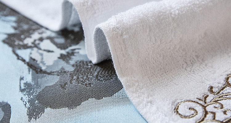 Spa Hotel Towel Set 100% Cotton Custom Logo Dobby Plain Rectangular Stable