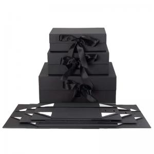 China Durable T Shirt Black Rigid Gift Box , Hoody Cardboard Box With Flap Lid on sale