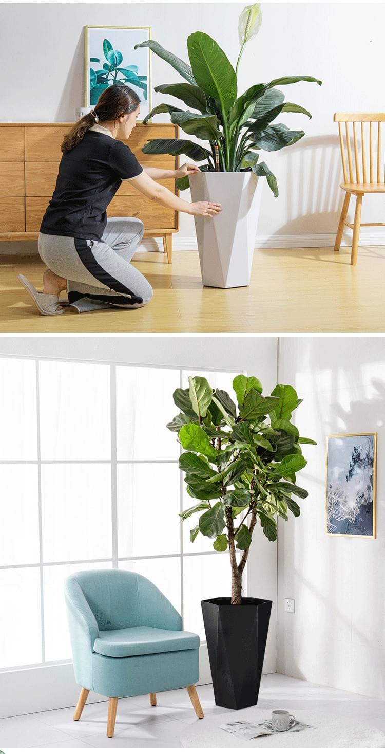 58cm Tall Indoor Self Watering Plant Pots With Water Level Indicator
