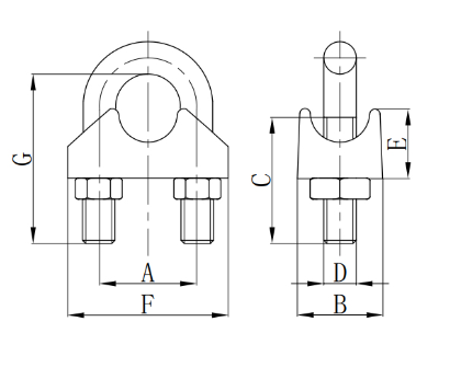 Galvanized Finish Rigging Hardware Easy Installation Stainless Steel Cable Clamps