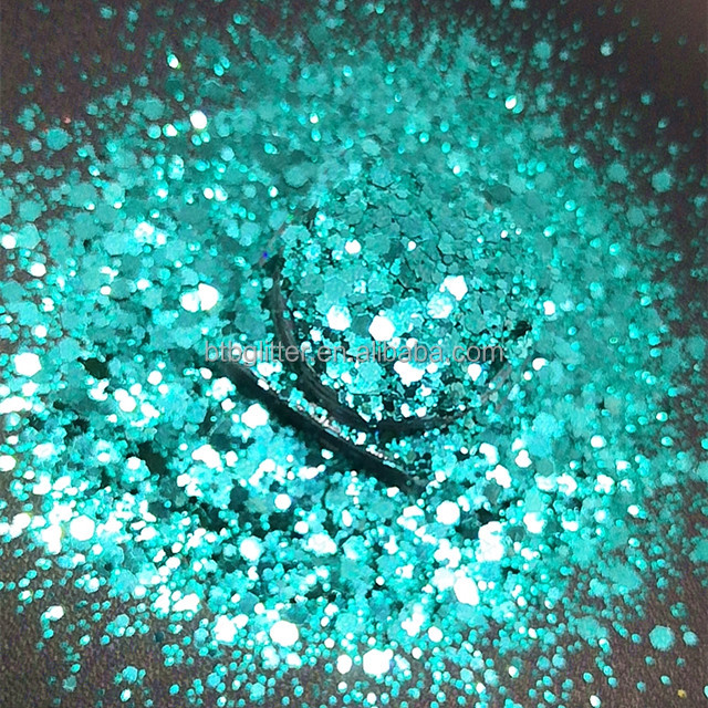 Excellent Nail Art Effect in Chunky Polyester Shifting Glitter for Mixed Chameleon Glitter