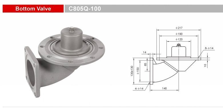 C805Q-100 Bottom Valves Emergency Shut off Valves for Tank Truck Trailers