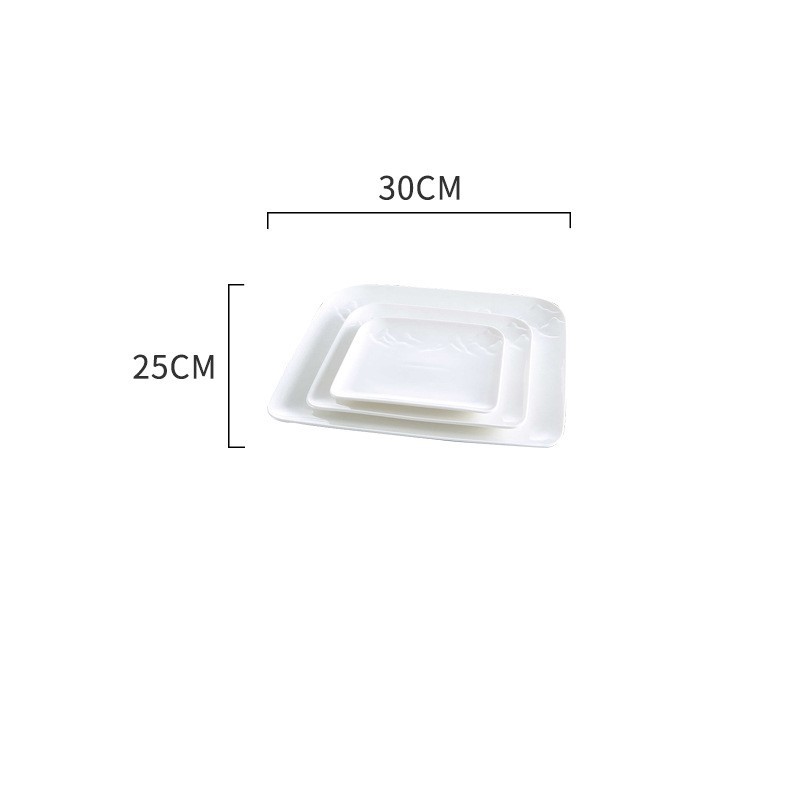 White Ceramic Square Plates Durable Porcelain Dessert Plate For Home