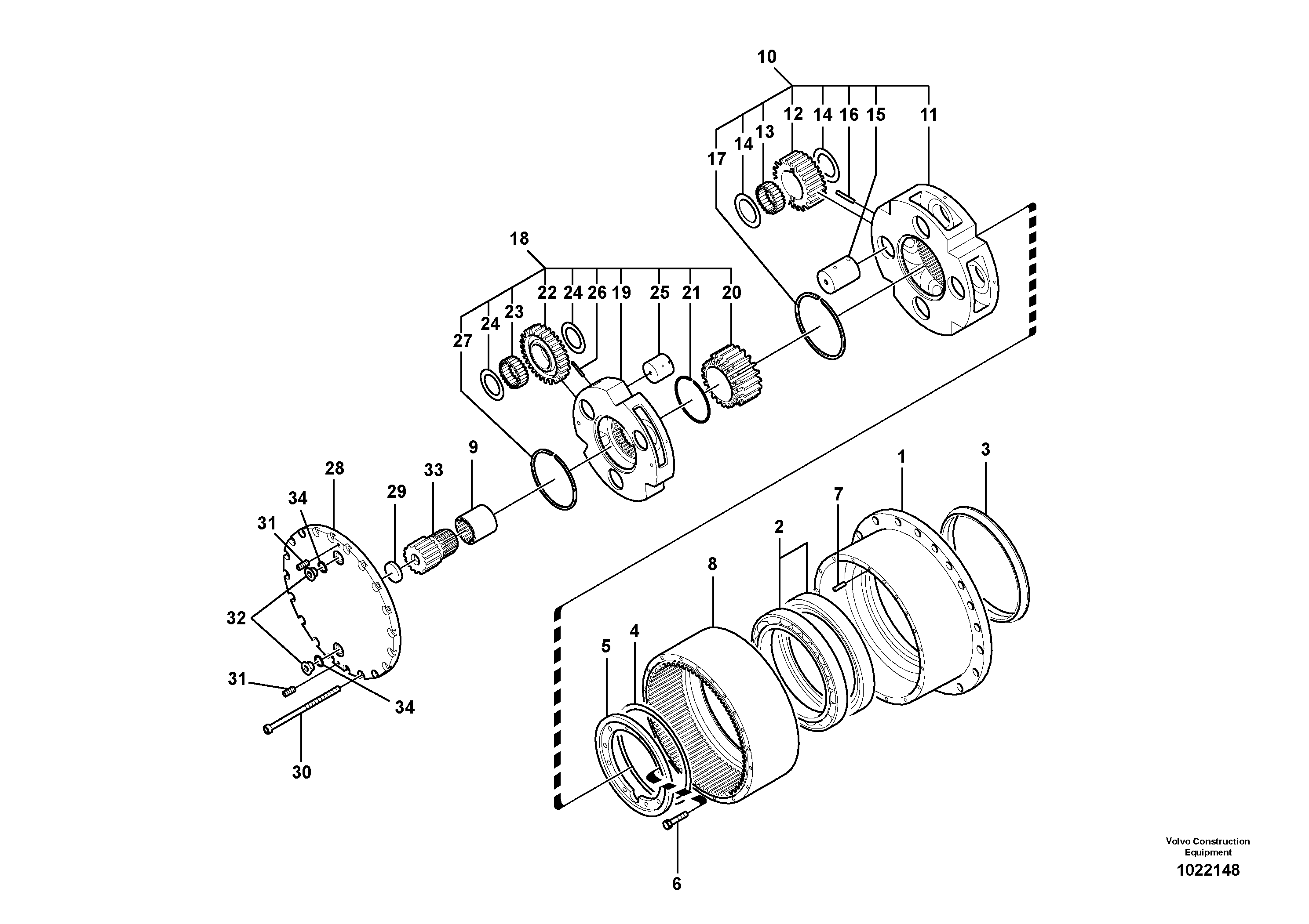 VOE14528733 SA7117-30050 Excavator Final Drive Used For Vo-lvo EC210B EC180 EC220D Travel Gearbox