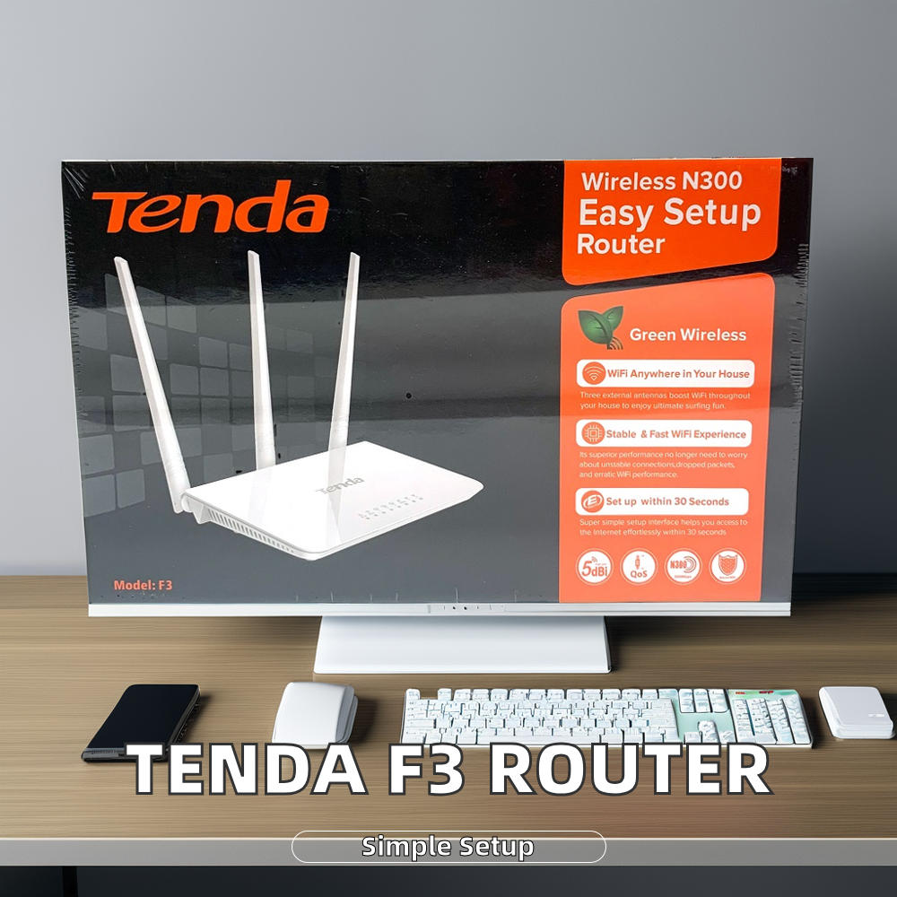 Ten-Da F3 300Mbps Wireless Home Router 2.4GHz 3 Antennas Multi Language Firewall