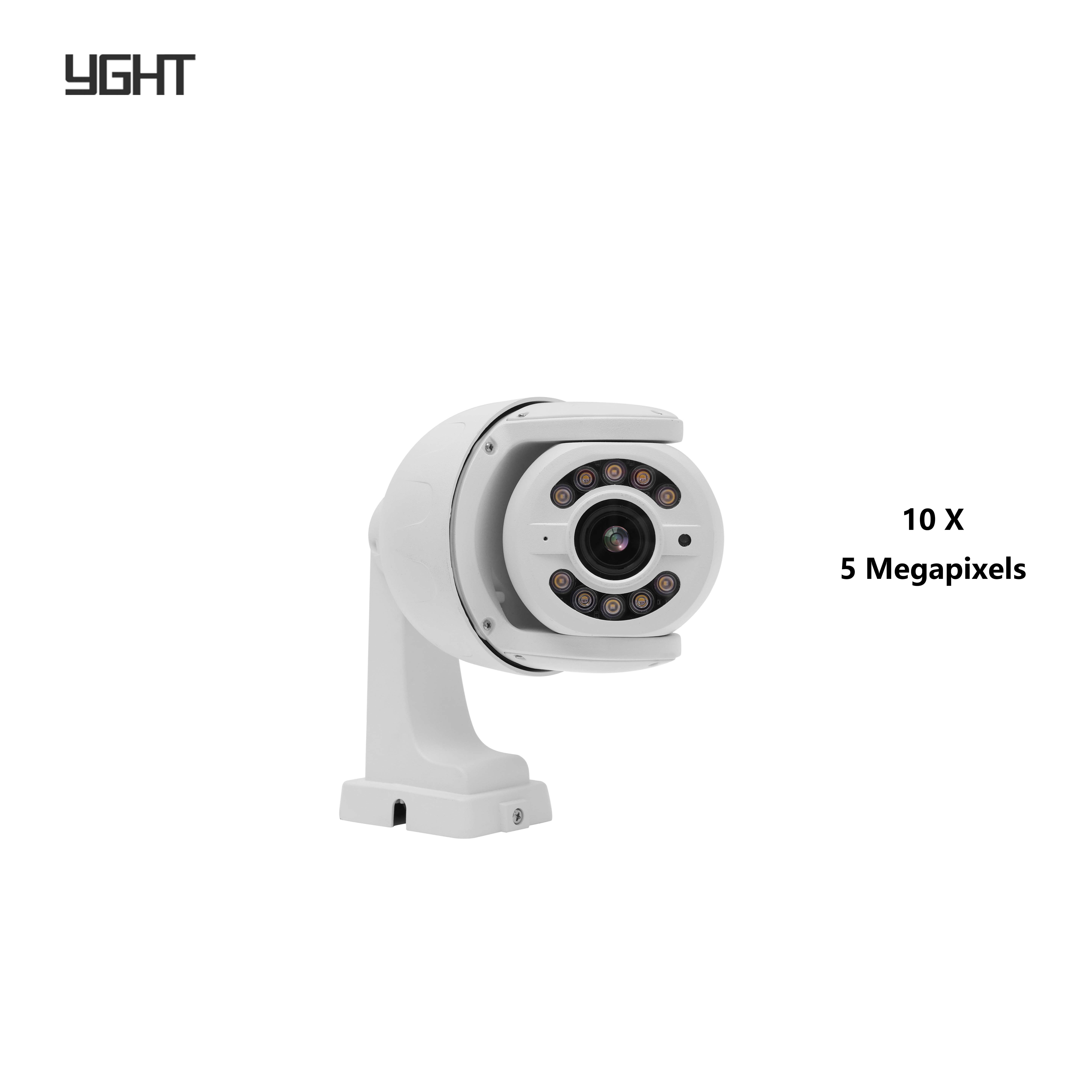 YGHT 5MP Motorized Zoom Outdoor Security Camera With Full Color Night Vision & Two-Way Audio, H.265, PTZ, IP67 Waterproof Camera