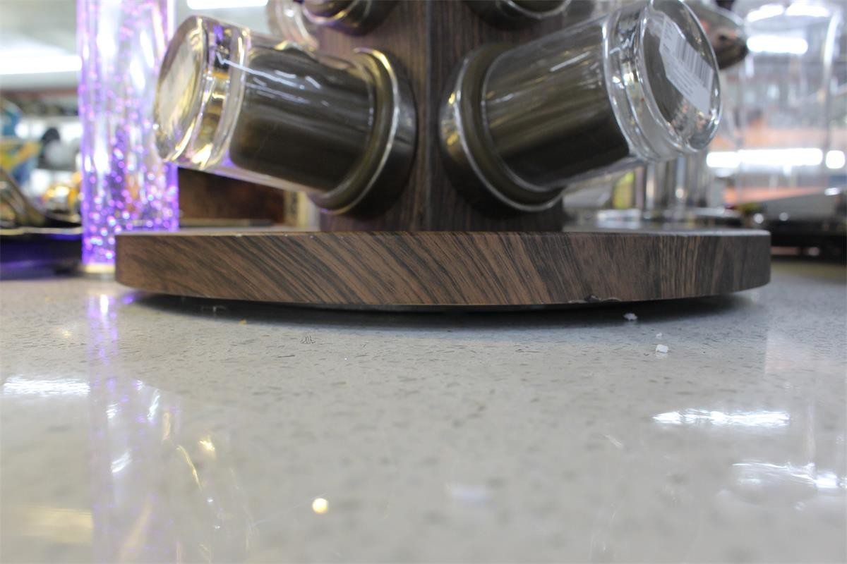 Wood Grain Commercial Buffet Equipment Stainless Steel 24 Head Rotary Glass Holder