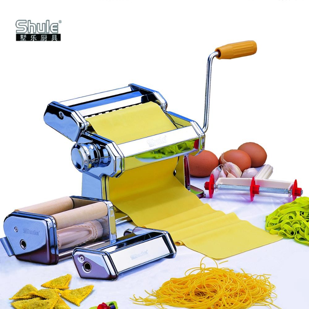 Spaghetti Sustainable Pasta Machine Set Nickel Plated Silver Manual OEM