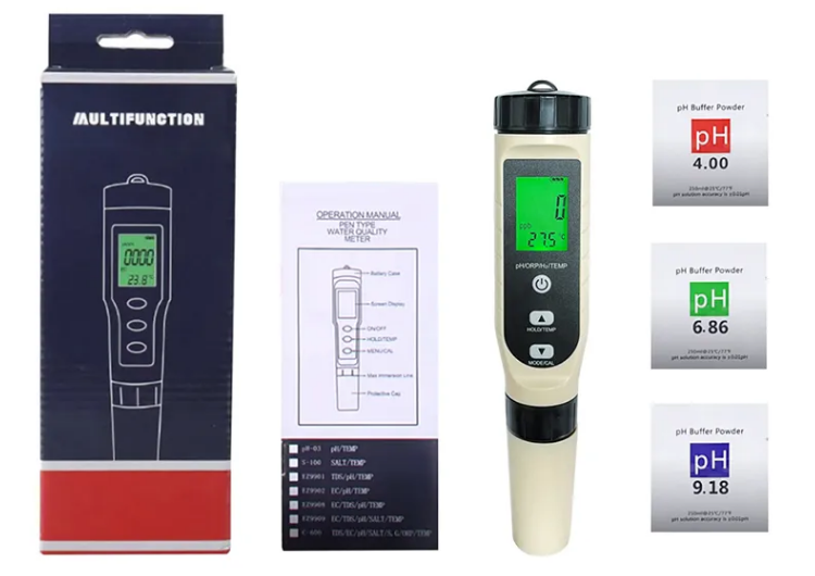Digital 4-in-1 Pen PH/H2/ORP/Temperature Water Tester for Hospitals and Laboratories