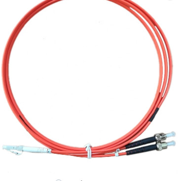 2M ST To ST Multimode Fiber Patch Cable AQUA Color For FTTH