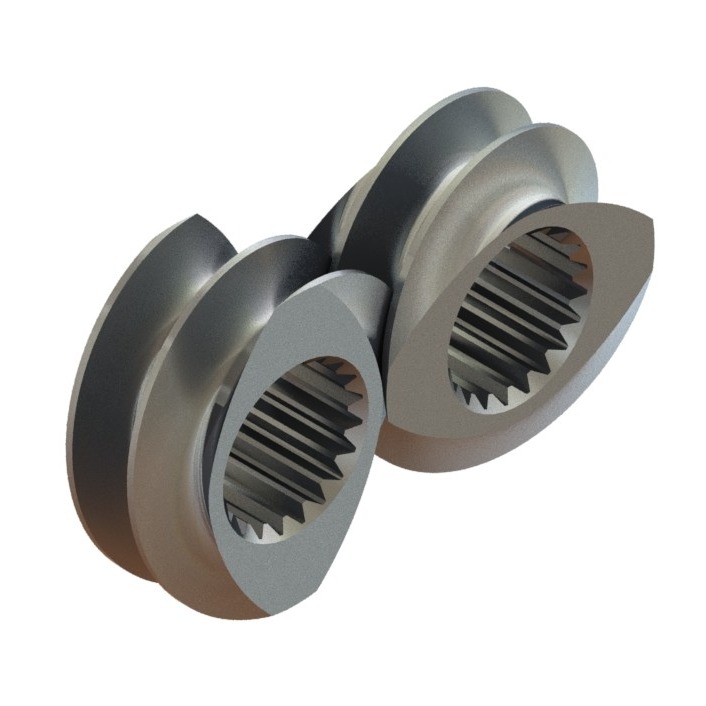 Dia 10mm Compression Elements Vacuum Hardening Twin Screw Elements For Rubber Industry