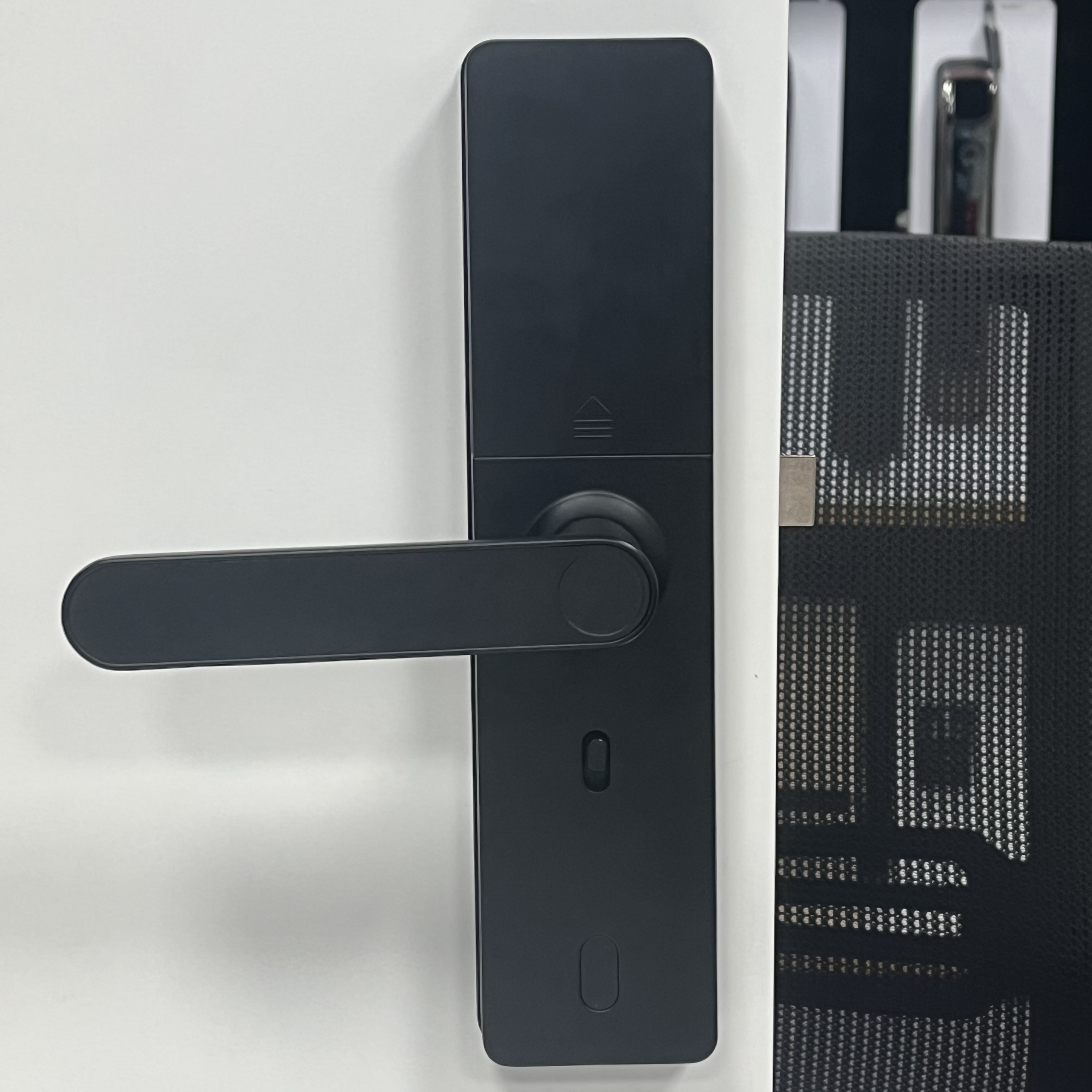 Black Sliding Door Smart Lock Fingerprint Electronic Door Lock Aluminum Alloy