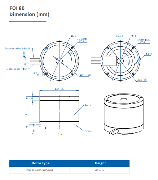 FOI Series Linear Motor 2.14-35.2Nm/Arms Linear Motors For Sale