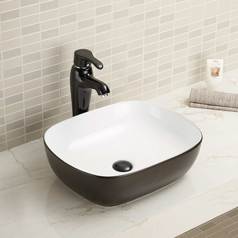 Black Table Top Bathroom Sink 19 X 17 25 X 19 24 X 18 Square Counter Top Basins