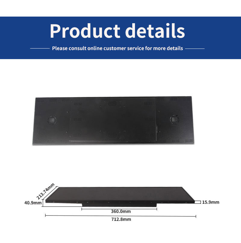 29 Inch Ultra Wide Monitor Stretched Bar LCD 1920x540 500nits With Touch For Bus Airport Display