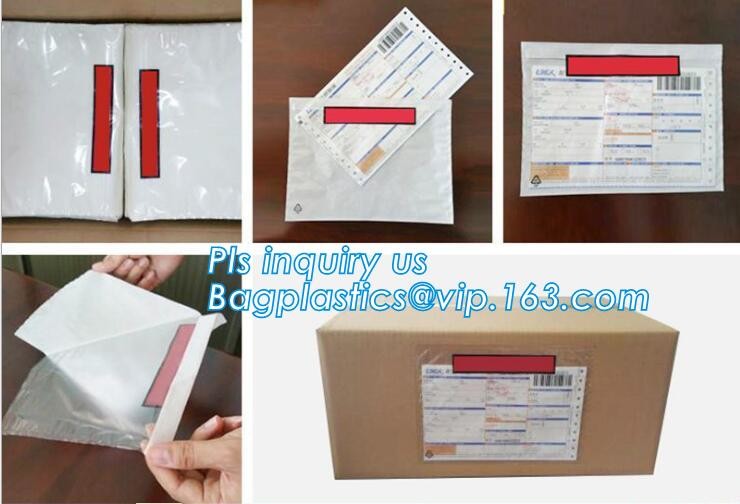 PP film 178*140mm invoice enclosed packing list envelopes, DHL Shipping pockets for waybill, A4 size plastic packing lis