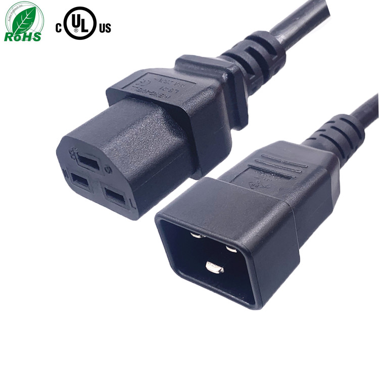 Customized Length 16A 250V AC Extension Cord C19 To C20 for Heavy Duty Applications