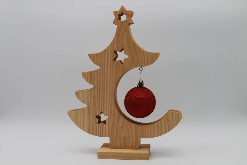 wooden Christmas tree Christmas decoration Wooden decoration Ball Ash Table decoration