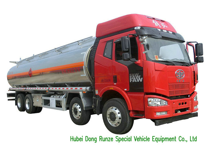 FAW 8X4 Aluminum Road Liquid Tank Truck For Fuel Transportation 30000L