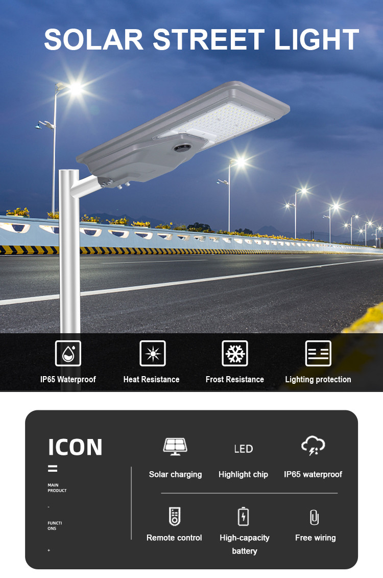 KCD Durable Body Outdoor Highway Pathway Waterproof IP65 400W 500W All In One Solar Street Lights Solar Induction