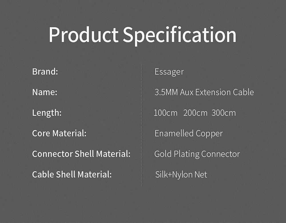 3.5MM Male To Female Audio Cables Extended 1M 2M 3M 5M for Telephone Speaker