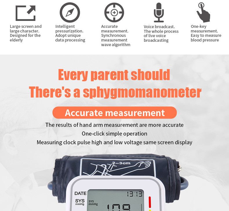 Arm Type OEM Electronic Home Blood Pressure Device Intelligent