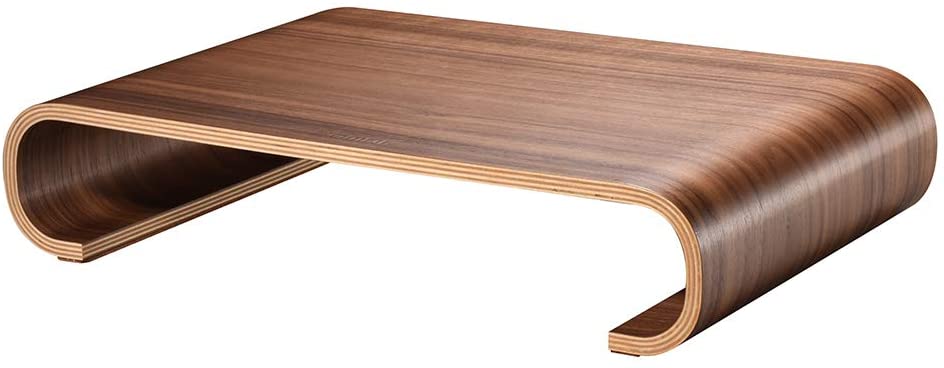 High Quality Portable Bent Wood Laptop Holder Computer Desk Wooden Monitor Stand For Home Office