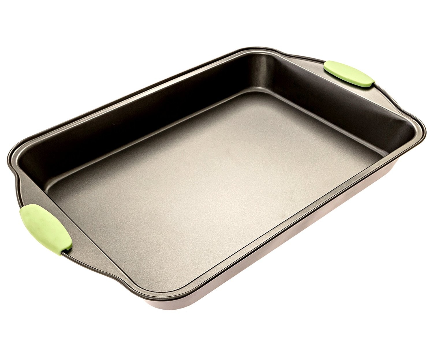 Non-stick Steel Baking Bakeware With Silicone Handles includes a Pie Pan,a Square Cake Pan,Baking Pan,a Bread Pan