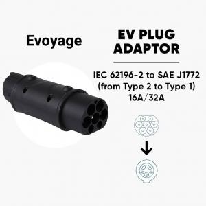 China Type 2 To Type 1 EVSE Adapter IEC 62196 To SAE J1772 Electric Car Charger Adapter on sale