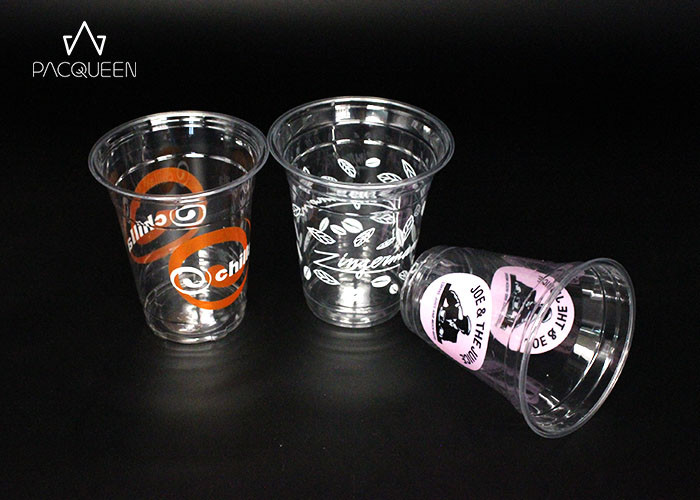 Takeaway Cold Drink Disposable Cups Flat Lids For Ced Soft Drink