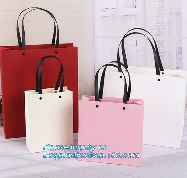 Luxury paper bags with handles Different Sizes,250gsm art paper shopping carrier bag custom printing with handle rope