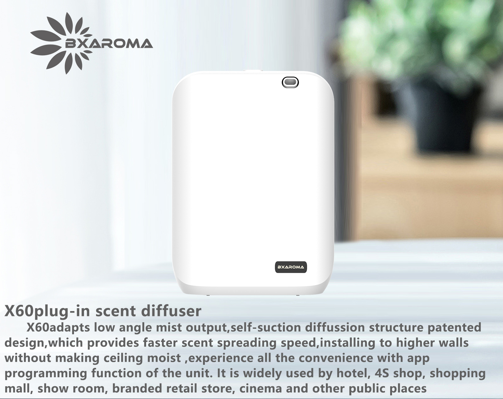 12V Wall Mounted Scent Diffuser Bluetooth Scent Diffuser Oil CE