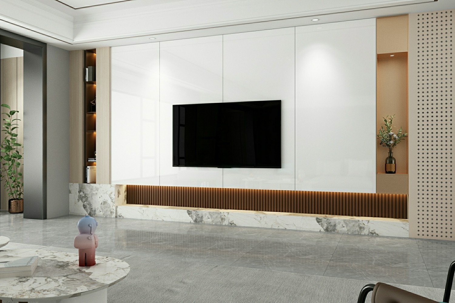 Indoor Floor Rectangle 900x1800x9mm White Porcelain Polished Tile For Bathroom And Dining Room
