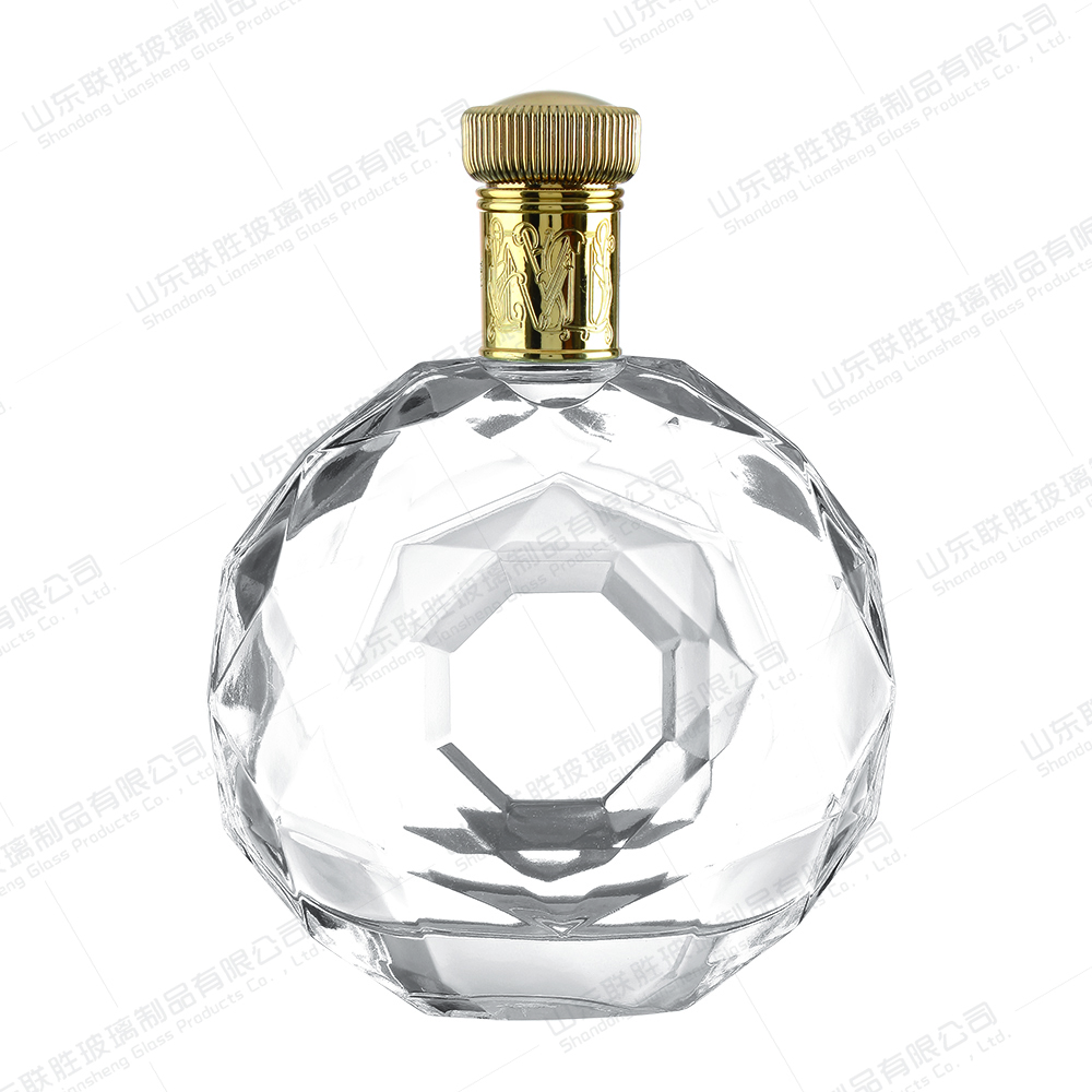 375ml Healthy Lead-free Glass Vodka Whiskey Bottle Mini Glass Bottles with Cork Lid