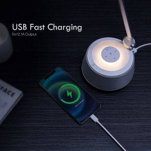LED Desk lamp with Bluetooth Speaker, Bedside Table Lamp with USB Charging Port