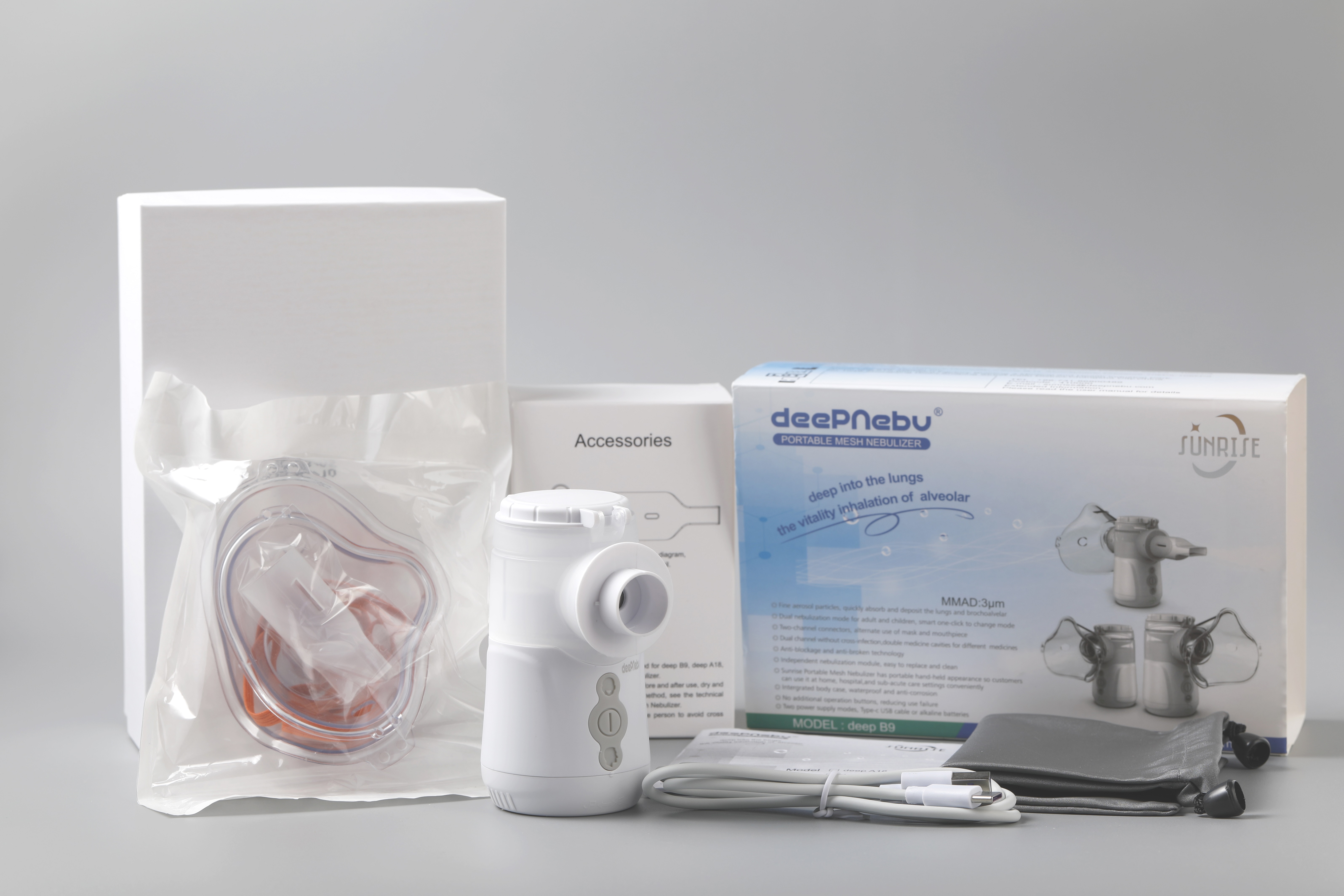 Pediatric Mesh Nebulizer Inhaler Machine System 82% MMAD 2.0-3.1μm Chest Diseases