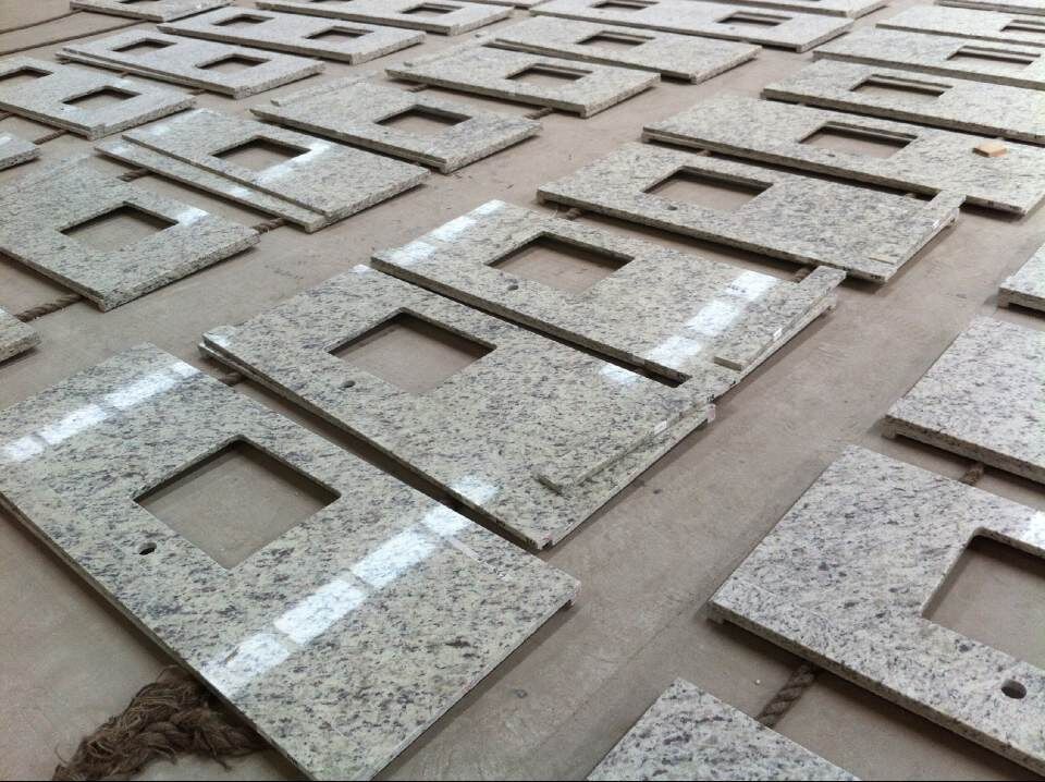 Customized Size Pearl White Granite Counter Tops For Garden