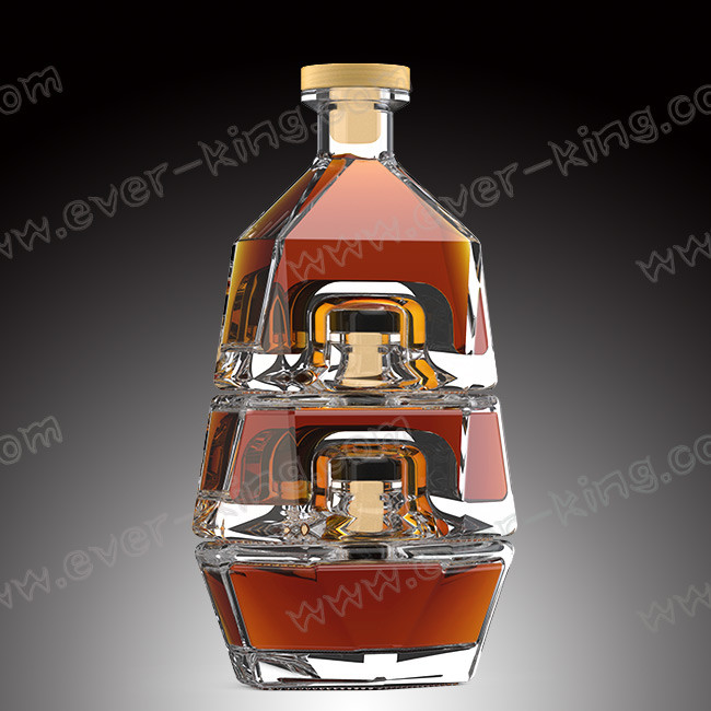 Polygonous Shape Mini Clear Glass 250 mL Liquor Bottles