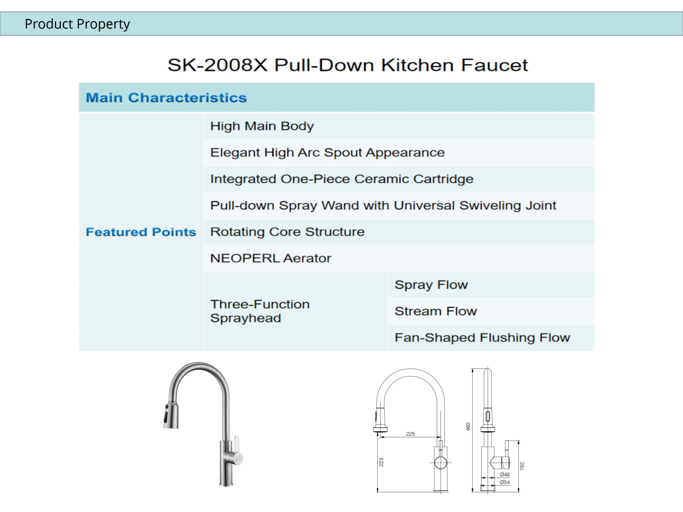 Swiveling Spout Deck Mounted Kitchen Faucet IPX5 Motion Sensor Tap