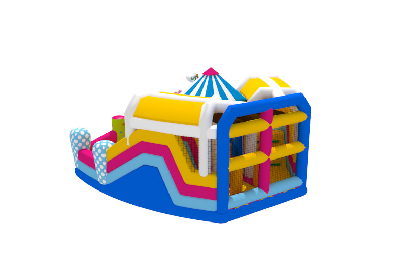 Digital Printing Clown Inflatable Fun City Amusement Park Kids Bounce House