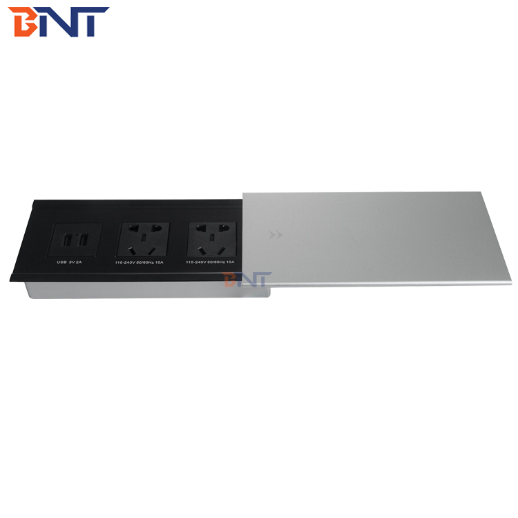 Worldwide popular multimedia table sliding power socket with usb charging